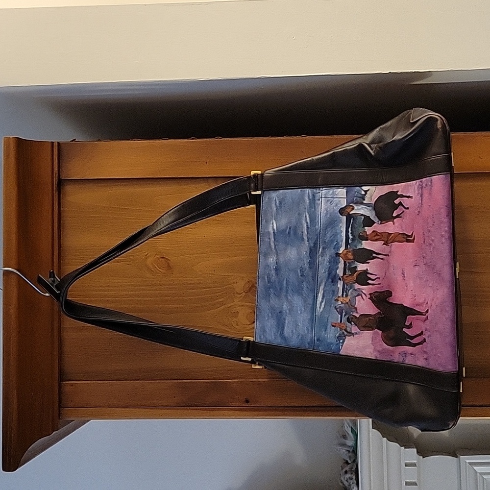 Jeon Los Angeles hand painted leather handbag